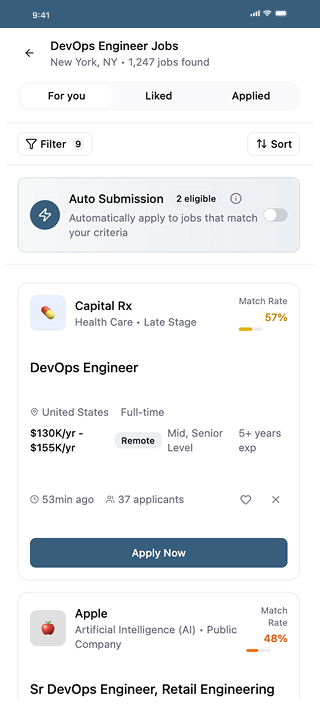 College2Company mobile app messaging interface